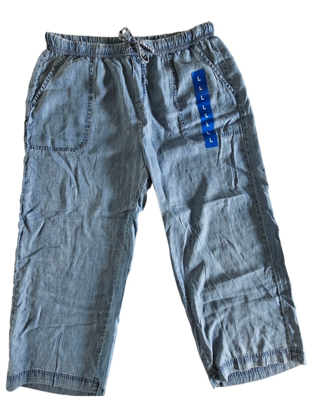 Splendid Light Blue Elastic-Waist Casual Chinos